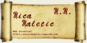 Mića Maletić vizit kartica
